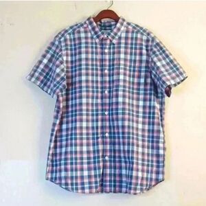 Columbia Button Down Shirt Large Pink and  Blue  Long Sleeve Outdoors Casual Men